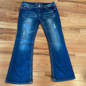 Ariya Jeans Juniors 15/16 Regular Distressed Bootcut Denim